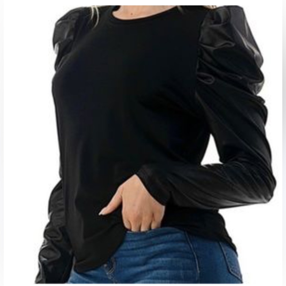 Ariella Contrast‎ Puff Long Sleeve Top